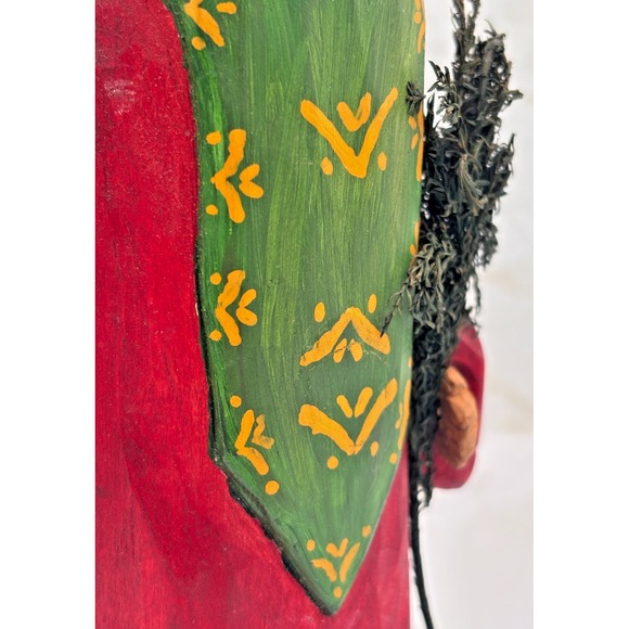 Hand Carved Wood Santa Figure Brenda Yeager Moore '95 Folk Art Christmas Carving - Picture 11 of 14